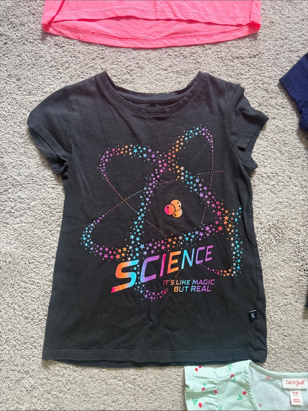 Girls' Mixed Tops Bundle - Pink, Coral, Black, Navy & Mint - Size 8 - Picture 4 of 6
